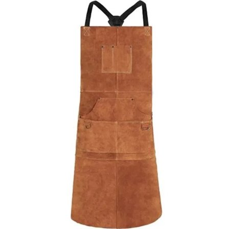 Hitsausessu, työtakki lehmännahkaa 6 taskulla, 24" x 36" monitoiminen ruoanlaittoessu, säädettävät hihnat