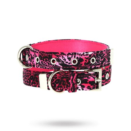 Urban Pup - Pink Leopard Print Hundhalsband- Hundhalsband