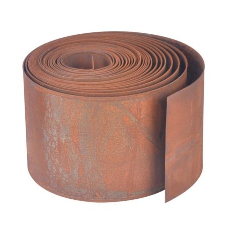 Teräksinen nurmikonreunus – ruosteenvärinen, joustava ja rikkaruohojen torjunta-aine