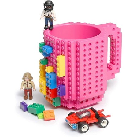 Byggeklods Kaffekrus, Sjovt DIY Nyhedskrus Med Byggeklodser Kreativ Gave Til Børn Mænd Kvinder Jul Fødselsdag (rose)