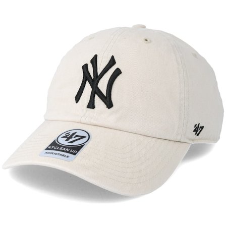 47 Brand - MLB Beige Adjustable Cap - New York Yankees Clean Up Natural Adjustable @ Hatstore