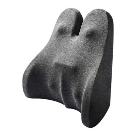 Sittdyna i Memory Foam, Andningsbar med Rem för Kontorsstol, Bil, Mörkgrå