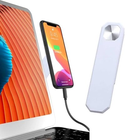 Puhelinteline kannettavan tietokoneen näyttöön – Valkoinen puhelinteline—pa