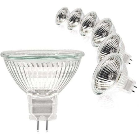 Halogenlamper, MR16 Spotlampe, 12V 35W Lampe, GU5.3 Lampe MR16 Dimbar Lampe, 2-Pin Halogenlamper Varmhvit 2700K, 6-pakning [Energiklasse G], DEBUNS
