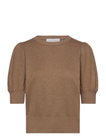 Liva Strik T-Shirt Pullover Brun Minus*Betinget Tilbud