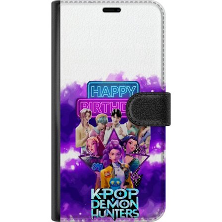 Yhteensopiva Lompakkokotelo Samsung Samsung Galaxy A56 HuntrX Neon Beats -design KPop Demon Huntersin kanssa futuristisessa kaupunkiympäristössä, n