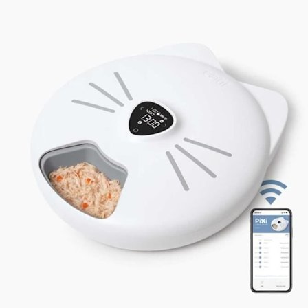 Ansluten kattmatsautomat - CATIT - PIXI SMART - 6 x 170ml - LCD-pekskärm - Med kylpåsar