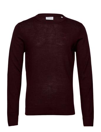 Merino Knit O-Neck Neulepaita Pyöreä Kaula-aukko Punainen Lindbergh