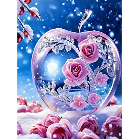 Momoart DIY Diamantbroderi Rose Blomster Billede Rhinestones Mosaik Apple Landskab Ny 2024 Diamant Maleri Vægkunst 2711 Round Drill 40x50cm