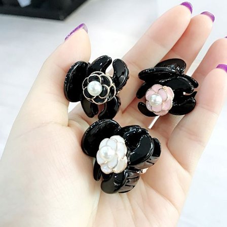 3 stk Elegant Camellia Hårclips Klo Kvinder Blomst Hår Accessori