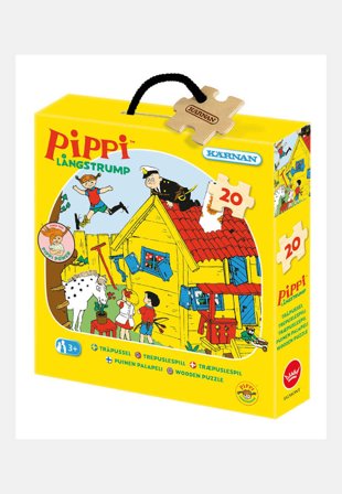 PIPPI Träpussel med 20 bitar, Långstrump Spel & pussel Unisex ONESIZE