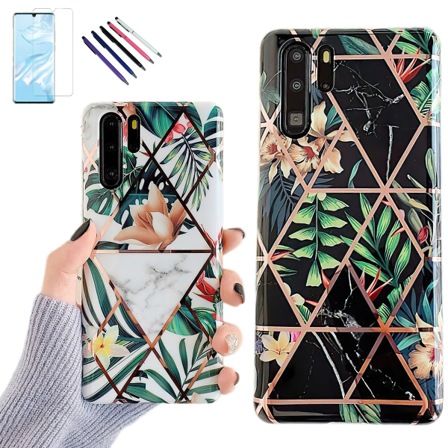 Huawei P30 Pro - Geometrinen kukkakuori Svart