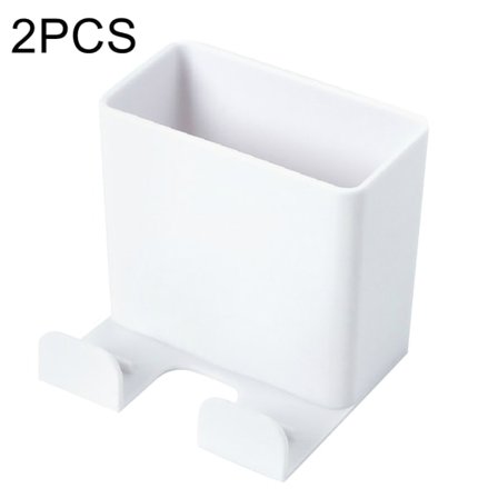 [NT] Universal Väggmonterad Telefonhållare Stansfri Fjärrkontrollhållare Hängande Förvaring Hushåll Vit 2st