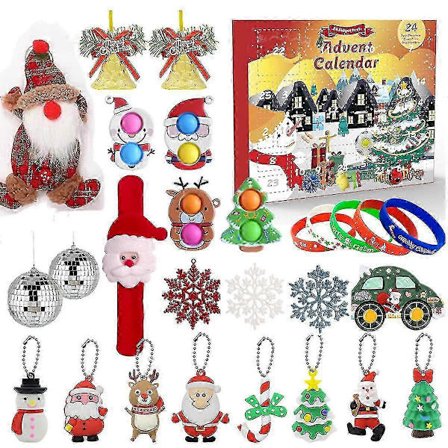 Jule dobbeltsidet blindboks sæt DIY dekompression udluftning sensorisk legetøj 24-dages nedtællingsgaveæske 2025