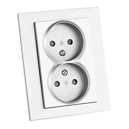 Elko Plus Stikkontakt innfelt, ujordet, 2-veis Hvit, Strømbrytere & vegguttak