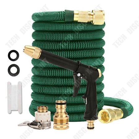 Vandingsslange - TD - 30m - Fleksibel - Mørkegrøn - Multifunktionel