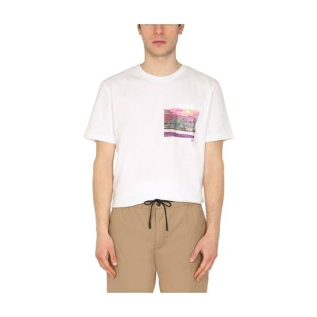 A.p.c., Logo Print T-Shirt Biały, Mężczyzna, Rozmiar: L