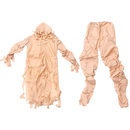 1 sæt voksen skræmmende mumie kostume til mænd horror halloween kostumer (beige)