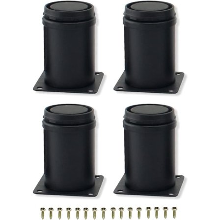 4 stk. 8 cm Sorte Justerbare Metalmøbelben i Rustfrit Stål