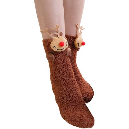 Sovestrømper for kvinner Foreldre-barn Jul Fløyelsstrømper Dukker