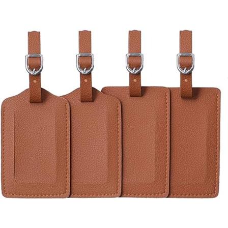 Nahkaiset matkatavaralappu 4 kappaleen pakkaus Laukkuk silaukkujen tarrat