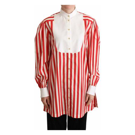 Dolce & Gabbana Striped Long Sleeves Formal Shirt Rød, Dame Skjorter