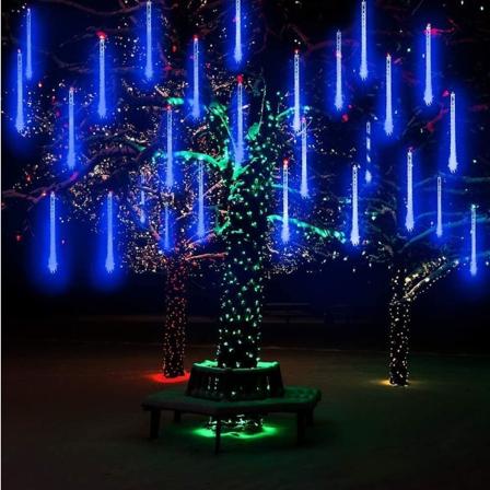 30cm LED-ljus Meteor Shower Regn 8 Tube Träd Utomhusljus Xmas Heminredning Blue