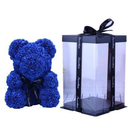 Rose Bear kunstige blomster Skum evig liv for Valentinsdag gaveeske Ny blå