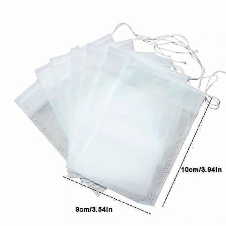 200 stk. Krydderiposer til madlavning, suppeposer, genanvendelige suppeposer med snøre, transparente nonwoven engangs teposer til krydderteinfusion, 