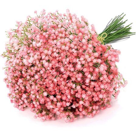 (Rosa) 6 stk naturtro gypsophila kunstig blomsterbukett