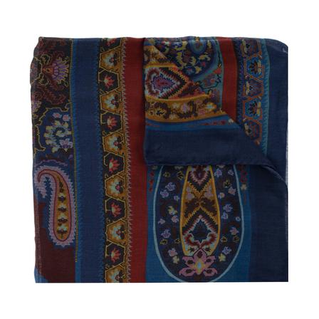 Etro, Paisley scarf Blauw, Heren, Maat:ONE Size