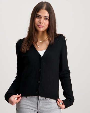 LMTD NLFLODET LS SHORT S KNIT CARDIGAN Noir Pulls Fille - Kids Brand Store