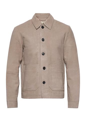 Slhsean Suede Jkt W Beige Selected Homme