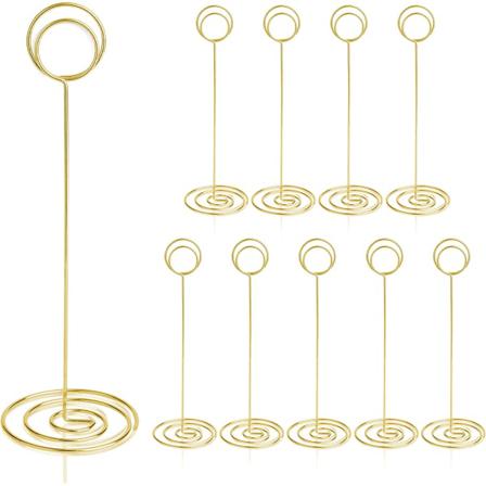 10st Bordsnummerhållare - Placeringskorthållare (guld)
