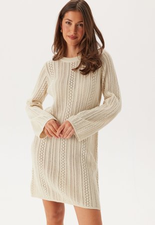 Pieces - Pcnuka Ls O-neck Knit Dress - Birch