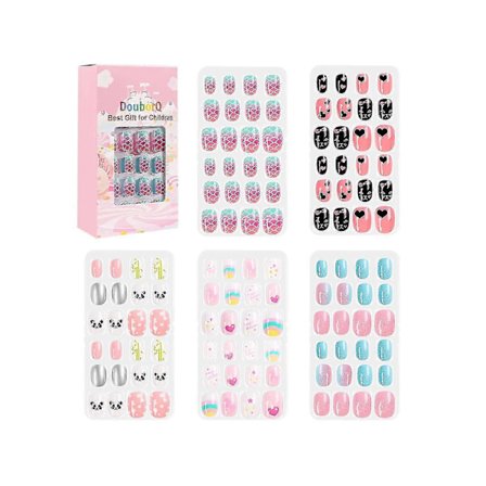 120 Stykker Børnenegle og Sæt med Kunstige Negle