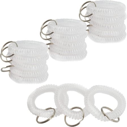 50 Stk Nøglering Udtrækkelig Gennemsigtig Hvid