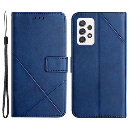 SKALO Samsung A23 5G Kohokuvioitu PU Nahka Lompakkokotelo - Sini Blue