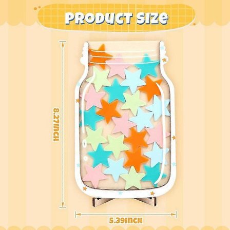 Personlig Glasburk och Token för Klassrum, Lärare, Stjärnburk, Sysslekalkyl, Presenter, Barn, Kylskåp, Trä, Akryl, Tryckt, Personligt Namn, Flye1657