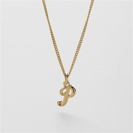 P Vintage Letter Halskjede - 18K GULLBELAGT STERLINGSØLV