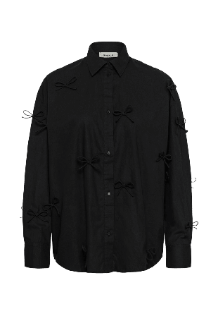 Soaked In Luxury SLJoa Bow Shirt Skjortor Dam Svart L