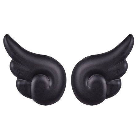 2 STK Hjelmdekorasjon Engle Djevelvinger klistremerker SVART ENGEL