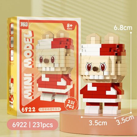 labub små partikler labub blokk tegneserie dukker sammensatte leker små pyntegjenstander