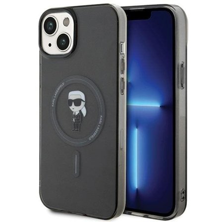 Karl Lagerfeld IML Ikonik MagSafe-etui for iPhone 15 Plus - svart