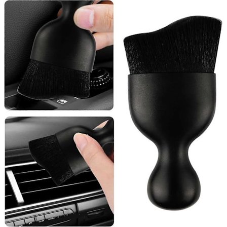 Bilvårdsborste, mjuk bilrengöringsborste med böjd design för instrumentbräda, luft