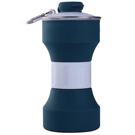 650ml Vikbar Sportvattenflaska Vikbar Mugg Bärbar Mugg, Mörkgrön