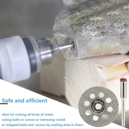 Paket med 25 Diamantkapskivor 22mm för Dremel Rotationsverktyg Diamantskivset med 4 Dornar för Sten Glas Kakel