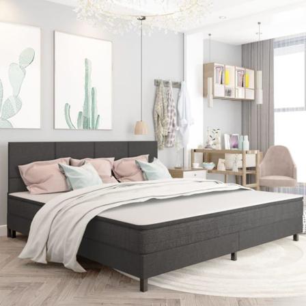 Vidaxl Huvudgavel Mörkgrå Tyg 200x200 Cm Grå