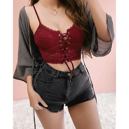 Kvinder Blonde BH Sexet Lingeri BH WINE RED M