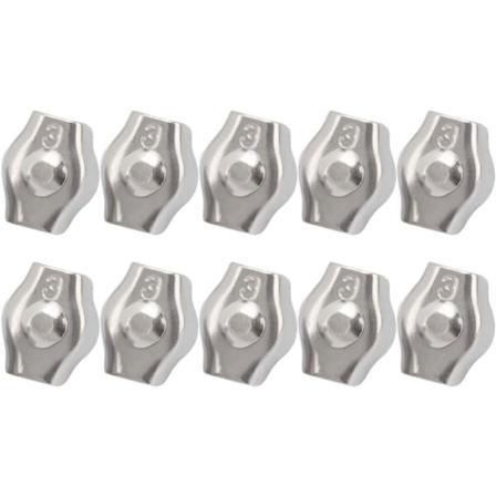 10st rostfritt stål vajerklämma Kabelklämma Enkelbult vajerklämmor för hembutik Kabelgrepp 3mm Sunmostar